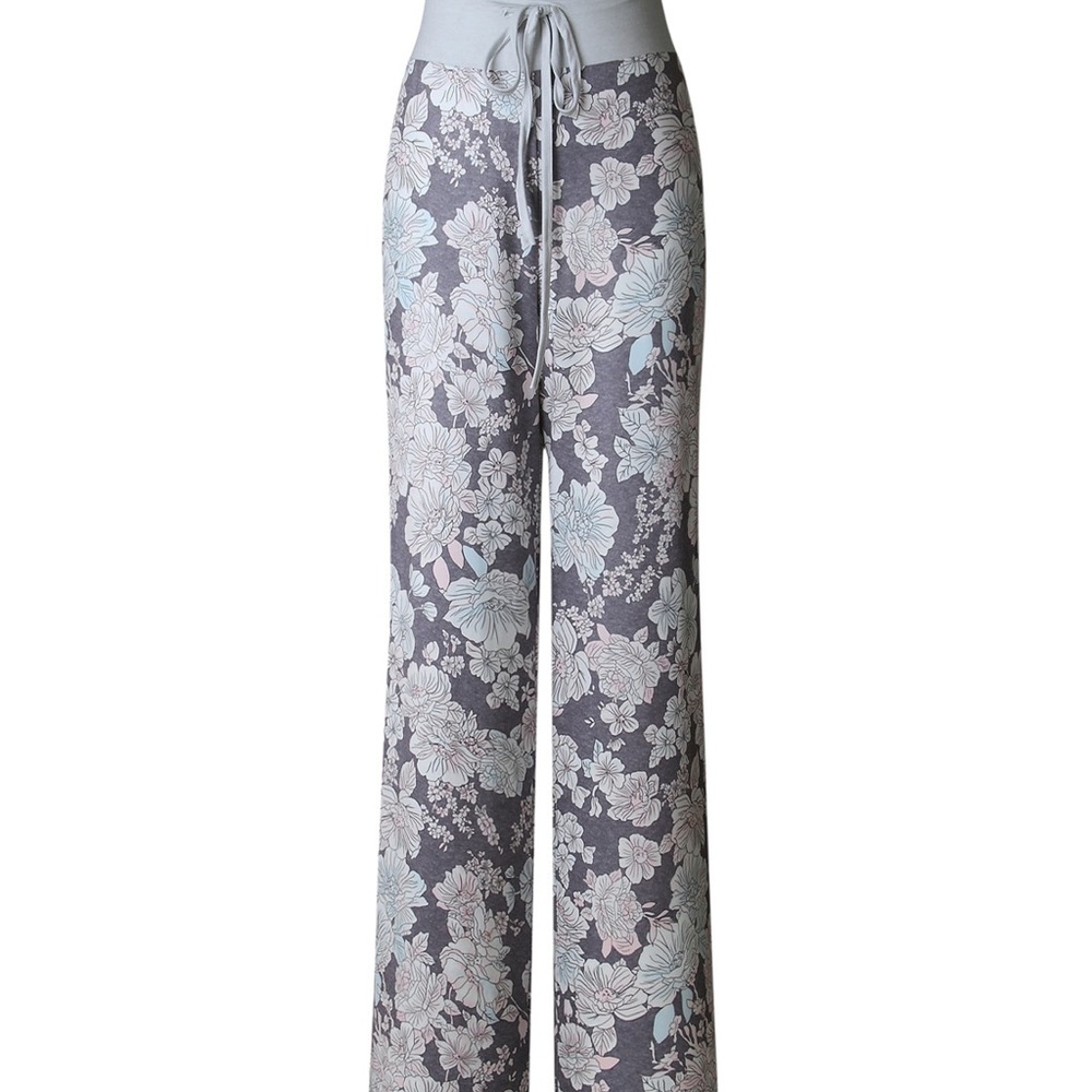 Silky floral lounge pants